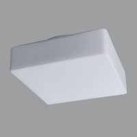 LINA 3 Stropní svítidlo, základna kov nebo polykarbonát, difuzor sklo triplex opál mat pro žárovku E27, nebo LED, stmívání 1-10V nebo DALI, 230V, do koupelny IP43, rozměry 320x320mm, h=115mm
