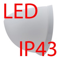 NELA DL3,IN-12U7/268 1X60W E27 IP43 senzor HF Nástěnné svítidlo, senzor HF, záběr 150°, dosah 8m, čas 10s-10min, základna kov bílá, límec kov bílá/nerez lesk/nerez broušená, difuzor sklo opál, pro žár 1x60W, E27, 230V, zvýš krytí IP43, tř.1, 350x190x200mm