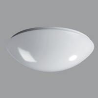 TITAN 3 HF-senzor Stropní svítidlo, HF senzor pohybu dosah 8m, záběr 150°,čas 5s-5min, soumrak., základna kov, bílá, difuzor plast polykarbonát nebo PMMA, pro žárovku 40W, nebo LED, 230V, zvýšené krytí IP44, d=500mm, h=135mm, úchyt stínítka klapky