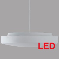 EDNA P5 LED D=490MM Závěsné svítidlo, materiál kov, povrch bílá, stínítko sklo opál, LED 29W/36W, 3880lm/4050lm, 4850lm/5070lm, teplá 3000K- neutrální 4000K, 230V, IP41, tř.2, rozměry d=490mm, tyčový závěs dle typu.