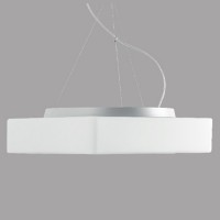 LINA L7 LED Závěsné svítidlo, základna kov, povrch chrom mat, stínítko sklo opál, LED 29W/36W, 3880lm/4050lm, 4850lm/5070lm, teplá 3000K- neutrální 4000K, 230V, IP41, tř.1, rozměry 440x440mm, třílankový závěs l=1000mm, lze zkrátit.