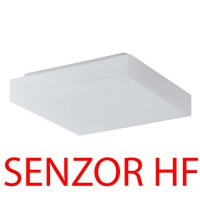 LIBRA 1, HF senzor pohybu, IP44, 320x320mm Stropní, přisazené svítidlo, senzor HF, záběr 150°, dosah 8m, čas 10s-10min, základna kov, povrch bílá, difuzor sklo opál, pro žárovku 2x40W, E27, 230V, zvýšené krytí IP44, tř.1, rozměry 320x320x70mm