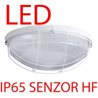 ELEKTRA 4 LED-1L12C03/IN-172 IP65 9W/15W senzor HF Stropní, průmyslové svítidlo, senzor HF, záběr 150°. dosah 8m, čas 10s-10min, základna PC, povrch bílá, difuzor PC opál s kov mřížkou, LED 9W/15W, teplá 3000K/neutrální 4000K, 230V, zvýš krytí IP65, IK10, tř.2, d=260mm, h=110mm