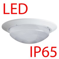 ELEKTRA 6 LED-1L12C03/IN-172 IP65 9W/15W Stropní, průmyslové svítidlo, základna polykarbonát PC, povrch bílá/chrom, difuzor PC opál, LED 9W/15W, teplá 3000K/neutrální 4000K, 230V, zvýšené krytí IP65, IK10, tř.2, d=320mm, h=100mm