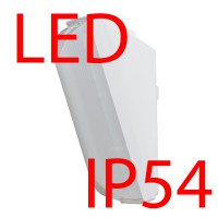 ELEKTRA 2 LED-1L26B07 8W IP54 Nástěnné, průmyslové svítidlo, základna polypropylen PP, povrch bílá, difuzor plast PP opál, LED 8W, 970lm/1010lm, teplá 3000K/neutrální 4000K, 230V, zvýšené krytí IP54, tř.2, rozměry 130x115x225mm
