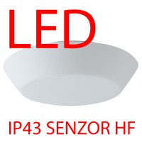 CRATER 4 LED-1L15C07K75/054 IP43 21W/29W senzor HF Stropní svítidlo, senzor HF, záběr 150°, dosah 8m, čas 10s-10min, základna kov bílá, difuzor sklo triplex opál, LED 21W/29W, teplá 3000K/neutrální 4000K, 230V, zvýš krytí IP43, tř.1, d=420mm, h=110mm