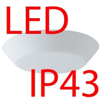 CRATER 5, LED-1L16B07K86/055 IP43 28W/36W Stropní, přisazené svítidlo, základna kov, povrch bílá, difuzor sklo opál, LED 28W/36W, teplá 3000K/neutrální 4000K, stmív DALI, 230V, do koupelny IP43, tř.1, rozměry d=490mm, h=115mm