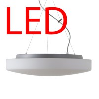 EDNA T5 LED-1L16C07ZT88/028 28W/36W D=490MM Závěsné svítidlo, základna kov, povrch šedostříbrná/černá, difuzor sklo opál, LED 28W/36W, teplá 3000K/neutrální 4000K, stmív DALI, 230V, IP41, tř.1, d=490mm, vč lank závěsu l=1000mm lze zkrátit