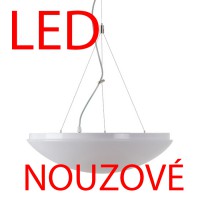 TITAN T3 LED-2L43C07ZT11 NOUZOVÉ IP41 Nouzové svítidlo, SA - výdrž 3h, základna kov, povrch bílá, difuzor PMMA/PC opál, LED 37W/56W, teplá 3000K/neutrální 4000K, 230V, zvýšené krytí IP41, IK10, tř.1, d=500mm, h=130mm, vč lank závěsu l=1000mm lze zkr