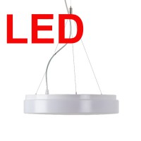 DELIA T2 LED-1L16C07ZT11 IP41 28W Závěsné svítidlo, základna kov, povrch bílá, difuzor PMMA/PC opál, LED 28W, teplá 3000K/neutrální 4000K, stmív DALI, 230V, zvýšené krytí IP41, IK10, tř.1, d=400mm, h=80mm, vč lankového závěsu l=1000mm lze zkrátit