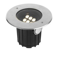 PALADIO LED 10,8W výklopné Zemní svítídlo, těleso hliník, rámeček nerez, sklo čiré, LED 10,8W, 930lm, teplá 3000K, vyzařovací úhel 30°, nastavitelný sklon svícení +-30°, Ra80, 230V. IP67, IK10, d=210mm, h=220mm, vč mont boxu