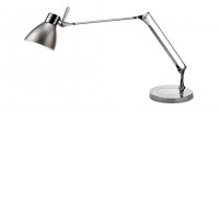 AMIENS STOLNÍ LAMPA Stolní lampa, materiál hliník, povrch chrom, pro žárovku 1x40W, E27, 230V, IP20, tř.2, dvě ramena 410 + 410mm, hlavice d=130mm, vypínač na kabelu