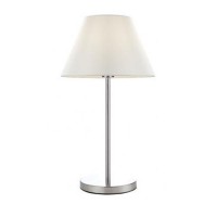 RASHES 1X15W E27 stolní Stolní dekorativní lampa, materiál kov, povrch chrom, stínítko textil bílá, pro žárovku 1x15W, E27, 230V, IP20, tř.2, rozměry d=330mm, h=540mm