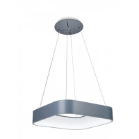QUADRA S LED 44W Závěsné svítidlo, základna kov, povrch bílá, nebo šedá, difuzor plast opál, LED 44W, teplá 3000K, 2860lm, Ra80+, 230V, IP20, rozměry 600x600mm, vč. lankového závěsu h=1200m, lze zkrátit, svítí nahoru/dolů