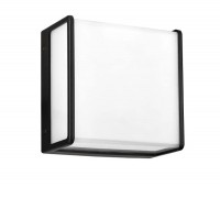 PYROT SQ 12W Nástěnné venkovní svítidlo, těleso hliník, povrch černá, difuzor plast opál, LED 12W, 715lm, teplá 3000K, 230V, IP54, rozměry 150x150x80mm.