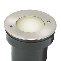 RONSO 3 Zemní svítidlo, těleso hliník, rámeček nerez, sklo opál mat, LED 0,75W, 37lm, teplá 3000K, 230V, IP67, d=78mm, h=83mm, vč. mont. boxu