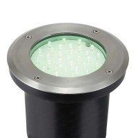 ROUNDAP Zemní svítidlo, těleso hliník, rámeček nerez, sklo čiré, LED 1,7W, 90lm, denní 6000K nebo teplá 3000K, 230V, IP67, d=150mm, h=127mm, vč. mont. boxu