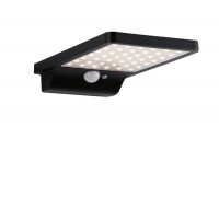 CYNAMO 4,8W, IP44, PIR, SOLAR Venkovní nástěnné solární svítidlo, PIR senzor pohybu, záběr 120°, dosah 2m, těleso plast černá, difuzor plast opál, LED 4,8W, 338lm, teplá 3000K, napájení solární panel, IP44, tř.3, rozměry 105x29x173mm.