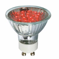 COLORS Úsporná LED žárovka, barva: červená, oranžová, žlutá, zelená, modrá, nebo multicolor - plynulý přechod mezi barvami RGB červená, zelená modrá), LED 1W, GU10, ES50, vyzařovací úhel 20° 230V, rozměry d=51mm, h=55mm