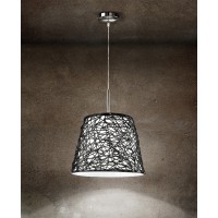 CAMBERG Závěsné svítidlo, základna kov, povrch chrom lesk, stínítko plast bílá a černá, pro žárovku 3x60W, E27, 230V, IP20, d=400mm, h=330mm, vč závěs  kabelu h=1200mm, lze zkrátit.