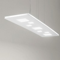 IBURG PLI Závěsné svítidlo, těleso kov, povrch bílá mat, LED 26W+10W, 1876lm+600lm/teplá 3000K, 2080lm+700lm/neutrální 4000K, 230V, IP20, rozměry 700x170mm, vč závěs lanka l=1500mm, lze zkrátit.