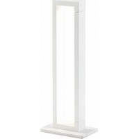 STRAU TL Stolní lampa, nastavitený směr svícení, těleso kov, povrch bílá mat, difuzor plast opál, LED 17W, 1275lm, teplá 3000K, 230V, IP20, rozměry 200x150x410mm.