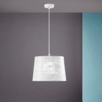 SODEN Závěsné svítidlo, základna kov, stínítko kov, povrch bílá, pro žárovku 1x60W, E27, 230V, IP20, rozměry d=350mm, vč. závěs kabelu h=1500mm, lze zkrátit.