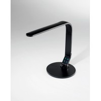 WIMPFEN 8W, CCT, USB Stolní lampa, těleso plast, povrch černá, difuzor plast opál, LED 8W, 640lm, CCT přepín teplota teplá 3000K, neutr 4000K, denní 6500K, stmívač, 230V, IP20, 400x420mm, vč. USB nabíječky pro telefon