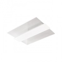 BLECKEDE CL1 Stropní přisazené svítidlo, těleso hliník, povrch bílá mat/zlatá mat, difuzor plast opál, LED 44W, 3520lm, CCT přepín teplota teplá 3000K, neutrální 4000K, denní 6000K, stmív, 230V, IP20, rozměry 480x560x40mm.
