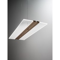 BLECKEDE HL Závěsné svítidlo, těleso hliník, povrch zlatá mat/bílá mat, difuzor plast opál, LED 32W, 2560lm, CCT přepín teplota teplá 3000K, neutr 4000K, denní 6000K, 230V, IP20, rozměry 800x300mm, vč závěs kabelu h=1500mm, lze zkrátit.