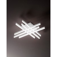 BOCKEN LED 45W, 75W Stropní přisazené svítidlo, těleso hliník, povrch bílá mat, difuzor plast opál, LED 45W/3600lm, 75W/6000lm, CCT přepín teplota teplá 3000K, neutrální 4000K, denní 6000K, 230V, IP20, rozměry dle typu.