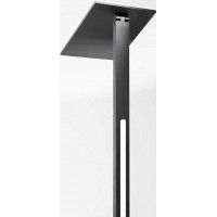 ZEISI FL 24W+10W CCT Stojací lampa, nast. směr svícení, těleso hliník, povrch černá/bílá, dif plast opál, LED 24W+10W, 2160lm+900lm, dotyk CCT teplá 3000K-denní 6000K, stmívání, 230V, IP20, tř.3, rozměry 190x240mm, h=1800mm.
