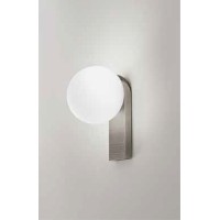 SPORI WL/PL 8W IP44 Nástěnné svítidlo, těleso hliník, povrch bílá/šedá/mosaz, difuzor sklo opál, LED 8W, 956lm, teplá 3000K, Ra90, 230V, IP44, tř.1, rozměry d=130mm, základna 142x220x17mm.