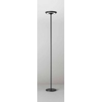 ZOCOLI FL 25W Stojací lampa, těleso kov, povrch bílá/černá, difuzor plast opál, LED 25W, 2376lm, teplá 3000K, dotyk stmívání, Ra80, 230V, IP20, tř.3, rozměry d=270mm, h=1800mm, svítí nahoru/dolů.