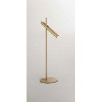 SOCORO TL 6W Stolní bodová lampa, nast. směr svícení, těleso kov, povrch broušená zlatá, LED 6W, 480lm, teplá 3000K,  dotyk stmív, Ra90, 230V, IP20, tř.3, rozměry d=160mm, h=570mm.