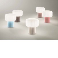 SKOLK TL 1x28W G9 Stolní lampa, základna keramika, povrch modrá/hnědá/sv.šedá/růžová/šedobéžová, difuzor sklo opál, pro žárovku 1x28W, G9, 230V, IP20, tř.1, rozměry d=160mm, h=190mm.