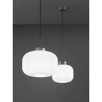 FARA HL 1x40W E27 Závěsné svítidlo, těleso kov a keramika, povrch šedá, stínítko sklo opál, pro žárovku 1x40W, E27, 230V, IP20, tř.1, rozměry dle typu, vč závěs kabelu l=1500mm, lze zkr.