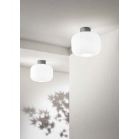 FARA PL 1x40W E27 Stropní svítidlo, základna kov a keramika, povrch šedá, difuzor sklo opál, pro žárovku 1x40W, E27, 230V, IP20, tř.1, rozměry d=250mm, h=250mm.