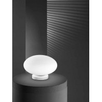 ROUGE TL 1x60W E27 Stolní lampa, základna kov, povrch bílá, difuzor sklo opál, pro žárovku 1x60W, E27, 230V, IP20, tř.1, rozměry d=250mm, h=225mm.