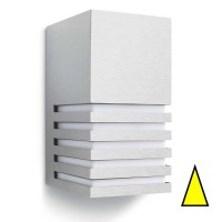 MYGARDEN VERANDA Nástěnné svítidlo, venkovní, těleso nerez, povrch nerez, difuzor plast opál mat, pro úspornou žárovku 1x20W, E27, 230V, IP44, 180x102x125mm, vč úsporné žárovky teplá bílá 2700K, svítí dolů