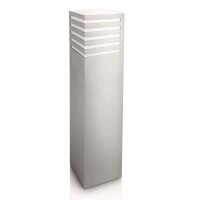 MYGARDEN VERANDA 40 Sloupkové svítidlo, venkovní, těleso nerez, povrch nerez, difuzor plast opál mat, pro úspornou žárovku 1x20W, E27, 230V, IP44, h=400mm/800mm, 100x100mm, vč úsporné žárovky teplá bílá 2700K.
