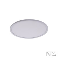 AGER Stropní svítidlo, rám hliník, povrch bílá/černá, difusor plast opál, LED 18W/30W/40W, stmív., dálkovým ovladačem (součástí) lze nastavit teplota CCT teplá 3000K, - denní 6500K, Ra80, 230V, IP20, rozměry dle typu.