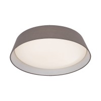 HAVREST Stropní přisazené svítidlo, základna kov, povrch chrom, stínítko textil šedá, difuzor plast opál, LED 24W/1750lm, 32W/2400lm, neutrální 4000K, Ra80, 230V, IP20, tř.1, rozměry dle typu.