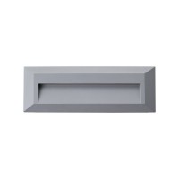 INELS LED 3W OBDELNÍKOVÉ IP65 Nástěnné venkovní svítidlo, těleso plast, povrch šedostříbrná, difuzor plast opál, LED 3W, neutrální 4000K, 180lm, 230V, IP65, tř.2, 80x230x27mm, svítí dolů