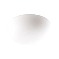 OSTAP Stropní, přisazené svítidlo, základna kov, povrch bílá, difuzor sklo opál, pro žárovku 1x60W, E27, 230V, IP20, tř.1, rozměry d=250mm, h=115mm.