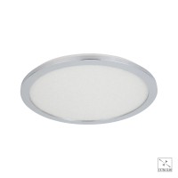 HERMAN R Stropní, kruhové svítidlo, těleso kov, povrch chrom, difuzor plast opál s detailem z krystalů, LED 18W/1300lm, 24W/1800lm, neutrální 4000K, Ra80, 230V, do koupelny IP44, rozměry dle typu.