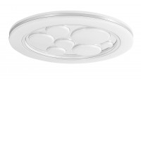 ALCEA 36W Stropní svítidlo, těleso kov, povrch chrom, difuzor plast opál, LED 36W, efekt hvězdné oblohy, neutrální 4000K, 2200lm, 230V, IP20, tř.1. rozměry d=490mm, h=45mm.