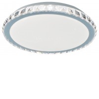 ODORATA 24W Stropní svítidlo, základna kov, povrch chrom s křišťály, difuzor plast opál se třpyt. efektem, LED 24W, neutrální 4000K, 1720lm, 230V, IP20, tř.1, rozměry d=405mm, h=65mm.