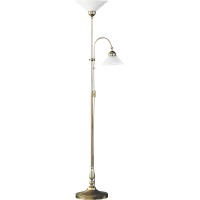 HELGO STAND LAMP 2X60W E27 Stojací lampa, nastavitelný směr svícení, těleso kov, povrch bronz lesk, difuzor sklo opál, pro žárovku 2x60W, E27, 230V, IP20, tř.1. 1 rameno, rozměry w=360mm h=1800mm