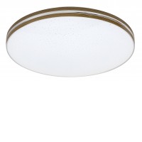 POZZUOLI Stropní přisazené svítidlo, těleso kov, povrch bílá, dřevo ořech, nebo chrom, difuzor plast opál, efekt hvězdné oblohy, LED 18W, 1350lm, teplá 3000K/neutrální 4000K, 230V, IP20, tř.1. rozměry d=350mm, h=60mm.